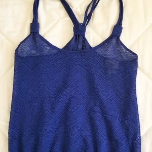 Eyelash Couture Womens Blue Tanktop